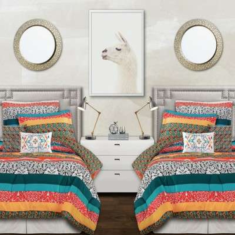 Comforter Bedding Sets * | Brand New Lush Decor Boho Stripe Comforter Set Lush Decor