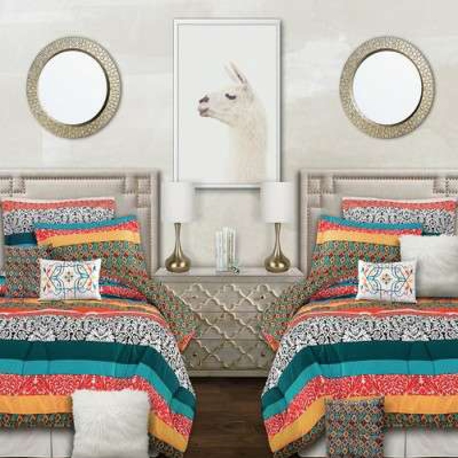 Comforter Bedding Sets * | Brand New Lush Decor Boho Stripe Comforter Set Lush Decor