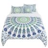 Duvet Cover Bedding Sets * | Cheapest 5 Pcs Polyester Bohemian Bedding Sets Queen White And Green Piccocasa