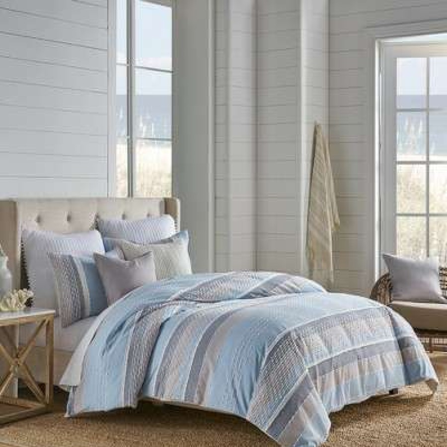 Quilt Bedding Sets * | Brand New Santander Comforter Set Blue, Grey & White Levtex Home