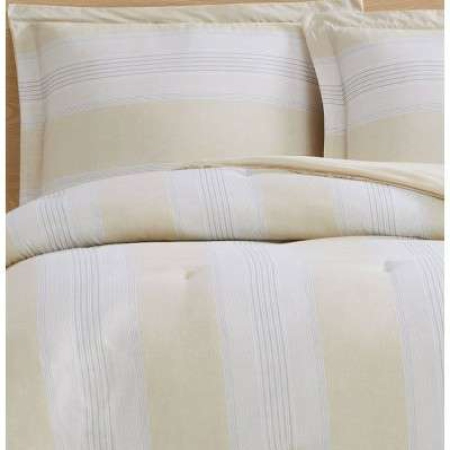 Comforter Bedding Sets * | Cheapest Cottage Classics Farmhouse Stripe Comforter Set Beige