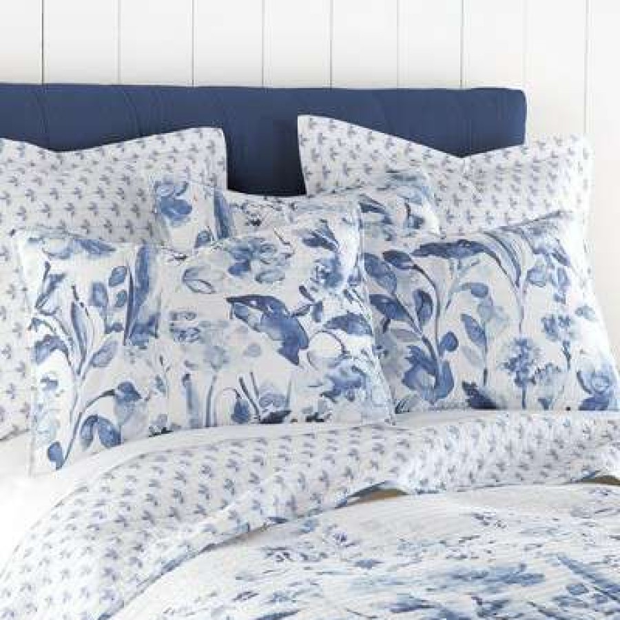 Quilt Bedding Sets * | New Linnea Blue Quilt And Pillow Sham Set Levtex Home