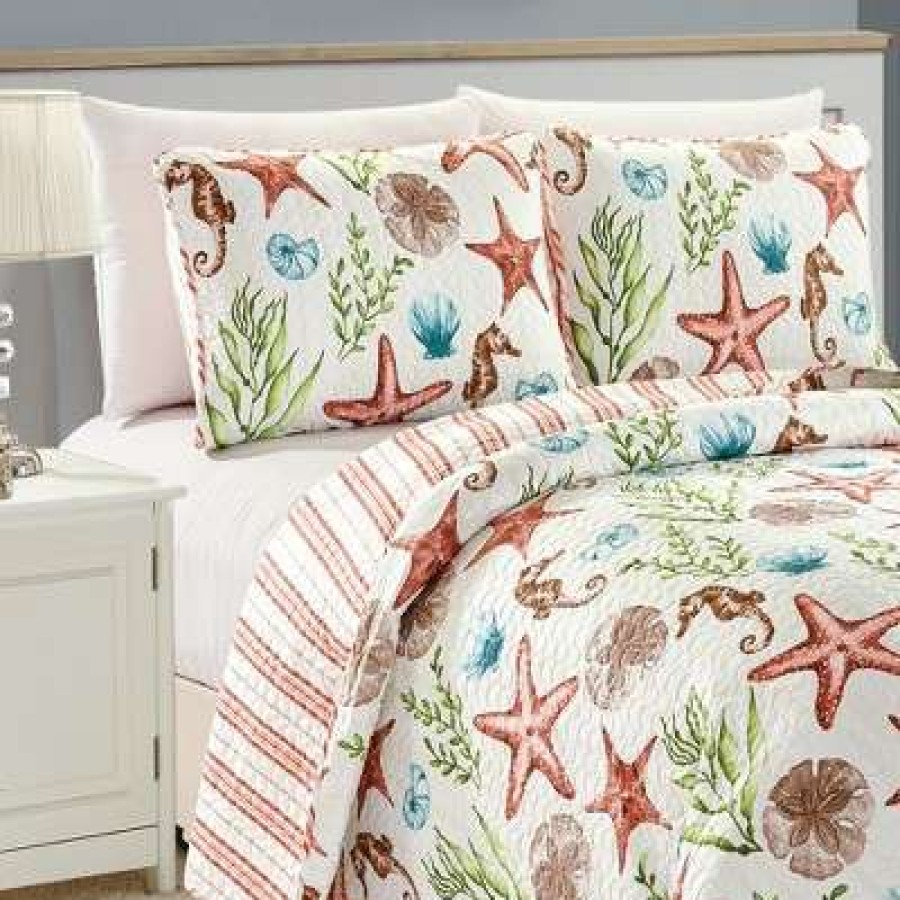 Quilt Bedding Sets * | Outlet Great Bay Home Castaway Coastal Printed Quilt Set