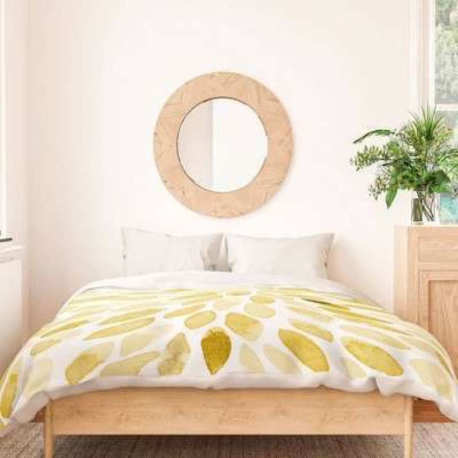 Duvet Cover Bedding Sets * | Best Reviews Of Angela Minca Watercolor Strokes Duvet Set Deny Designs Yellow