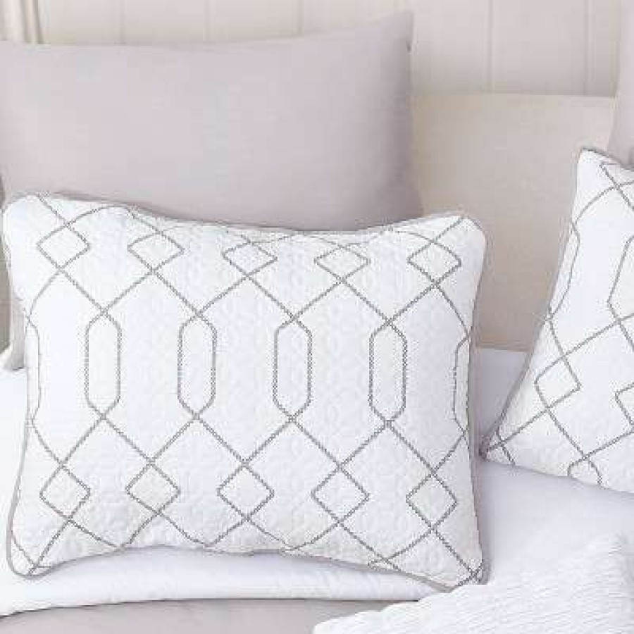 Comforter Bedding Sets * | Coupon Riverbrook Home Alexander Layered Comforter & Coverlet Set Gray/White