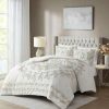 Duvet Cover Bedding Sets * | Discount Madison Park 3Pc Valeria Tufted Cotton Chenille Duvet Cover Set Ivory/Taupe