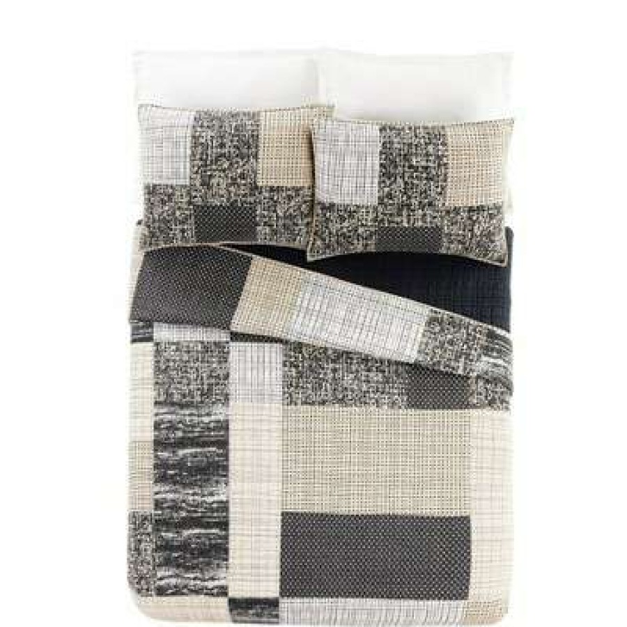 Quilt Bedding Sets * | Promo Tate Quilt & Sham Set Black/Gray/Cream Ayesha Curry