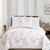 Quilt Bedding Sets * | Budget Great Bay Home Sakura Floral Printed Quilt Set Twin