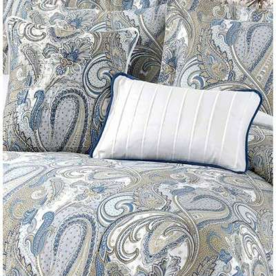 Duvet Cover Bedding Sets * | Best Sale Paisley Park 300 Thread Count Cotton 5Pc Oversized Duvet Cover Set Tribeca Living Multicolored