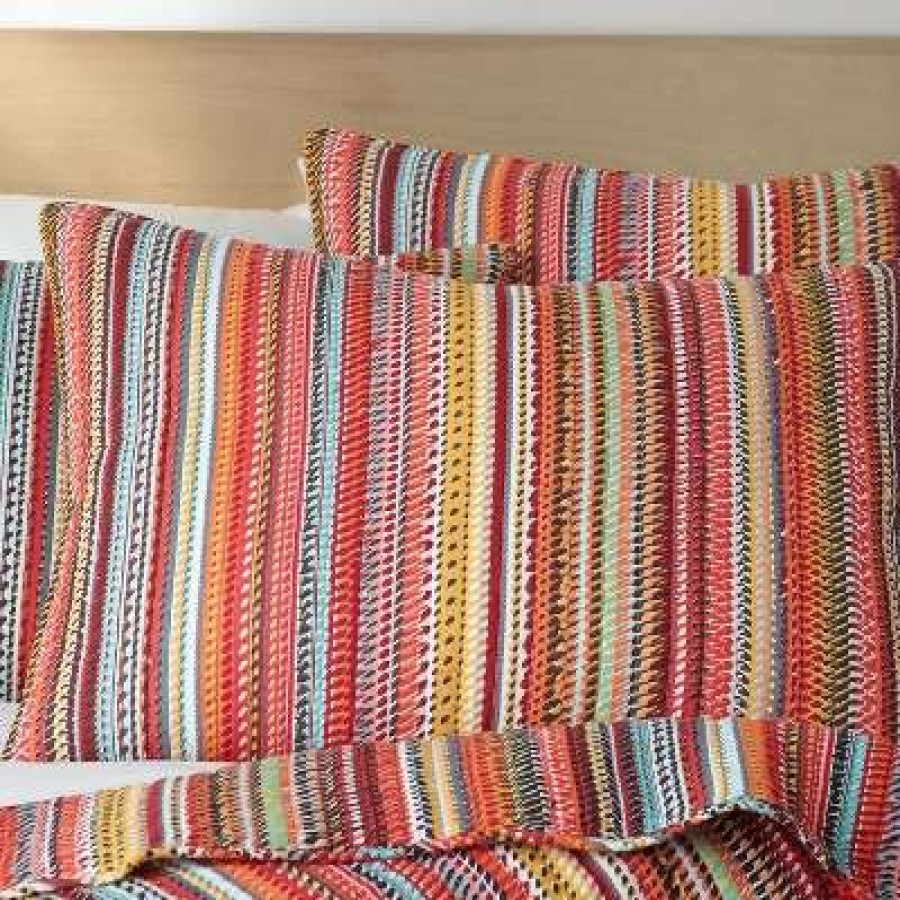 Quilt Bedding Sets * | Best Reviews Of Uluru Stripe Quilt And Pillow Sham Set Levtex Home