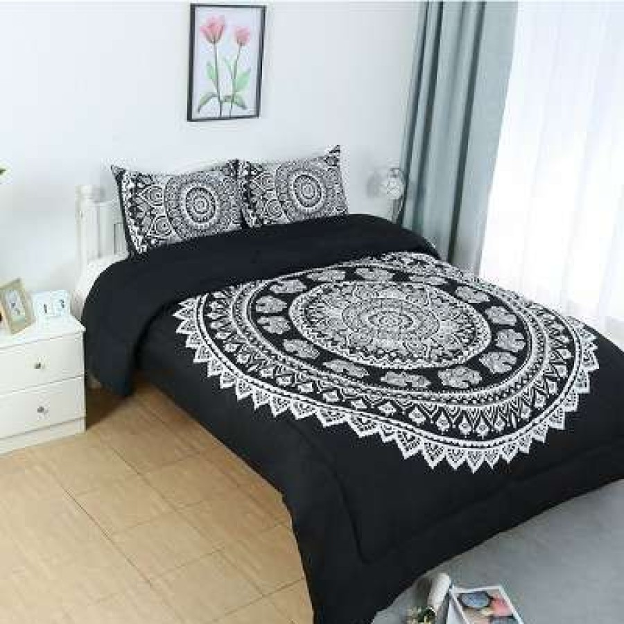 Comforter Bedding Sets * | Best Deal 3 Pcs Polyester All-Season Bedding Sets Piccocasa Black