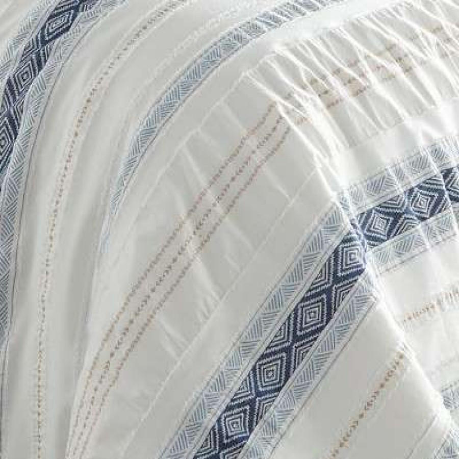 Quilt Bedding Sets * | Top 10 Pickford Blue Comforter Set Taupe, Blue & Cream Levtex Home