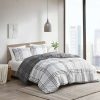 Duvet Cover Bedding Sets * | Promo 3Pc Carter Plaid Reversible Duvet Cover & Sham Set Clean Spaces White/Gray