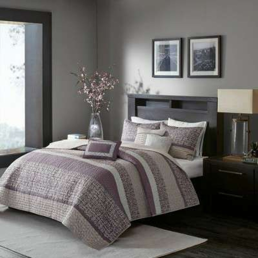 Coverlet Bedding Sets * | Best Pirce Madison Park Harmony Jacquard Coverlet Set Navy