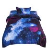 Duvet Cover Bedding Sets * | Coupon 3 Pcs Polyester Galaxy Sky Cosmos Night Pattern 3D Printed Bedding Sets Sky Blue Piccocasa