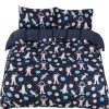 Duvet Cover Bedding Sets * | Cheap 3 Pcs Polyester Microfiber Kids Space Astronaut Pattern Bedding Sets Piccocasa Blue