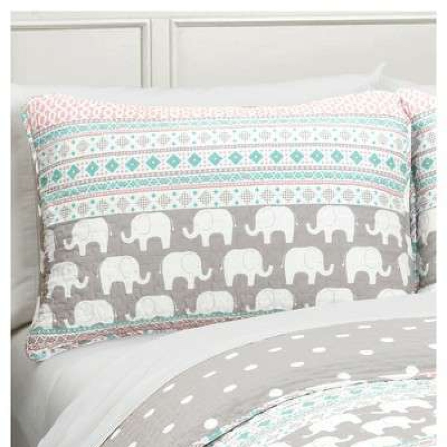 Quilt Bedding Sets * | Deals Lush Decor Elephant Striped Quilt Bedding Set Lush Decor