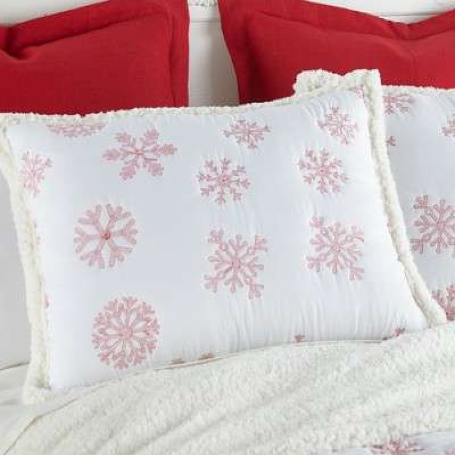 Quilt Bedding Sets * | Wholesale Red Snowflake Holiday Quilt Set Levtex Home