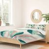 Duvet Cover Bedding Sets * | Coupon Floral Zoe Wodarz Painterly Palm Duvet Cover Set Green Deny Designs