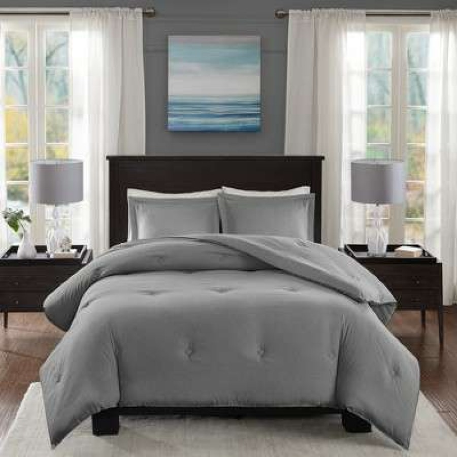 Comforter Bedding Sets * | Best Deal Bradley Down Alternative Comforter Mini Set Gray Madison Park