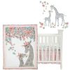 Quilt Bedding Sets * | Cheap Lambs & Ivy Giraffe And A Half Pink/Gray 4-Piece Nursery Baby Crib Bedding Set