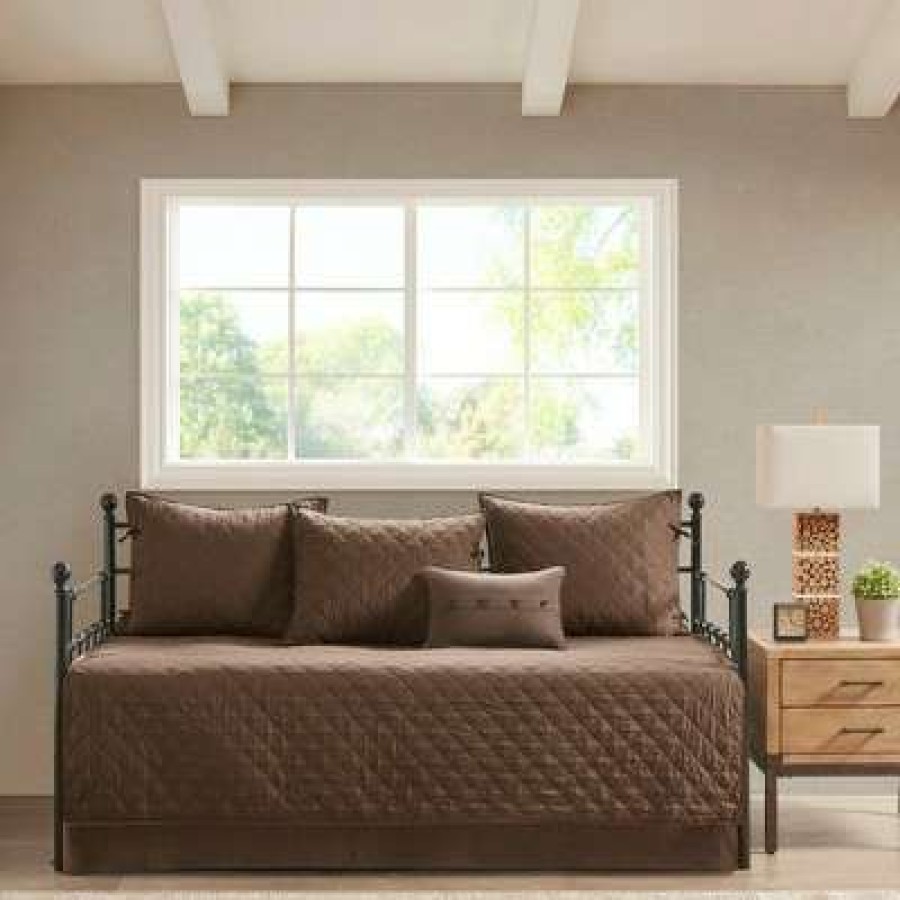 Quilt Bedding Sets * | Buy Madison Park Powell Daybed 6Pc Reversible Daybed Cover Set Brown