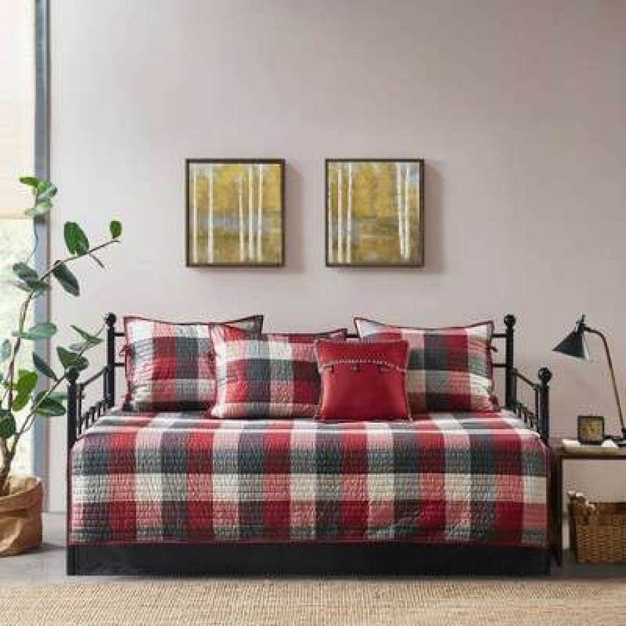 Bedspread Bedding Sets * | Promo Madison Park 6Pc Warren Reversible Daybed Cover Set Red