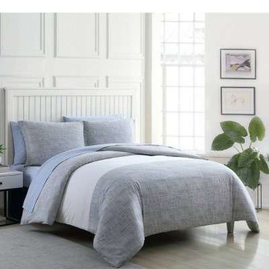 Duvet Cover Bedding Sets * | Wholesale Poppy & Fritz Connery Stripe Gray Duvet Cover Set