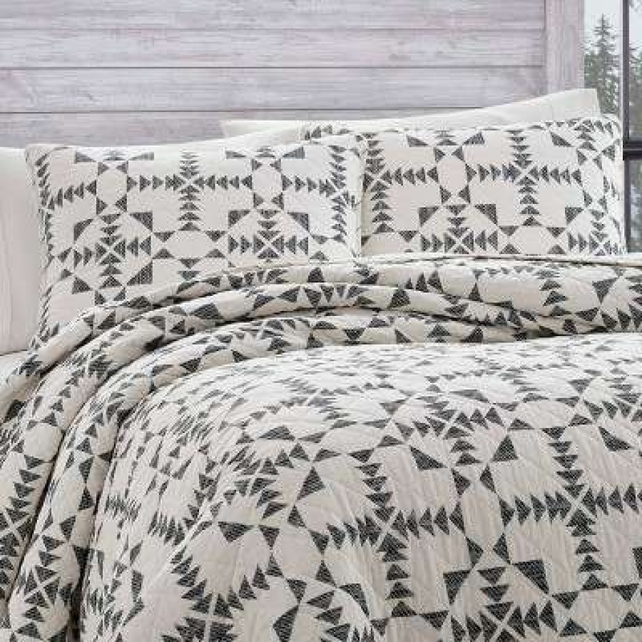 Quilt Bedding Sets * | Best Deal Arrowhead Reversible Quilt Set Charcoal Eddie Bauer