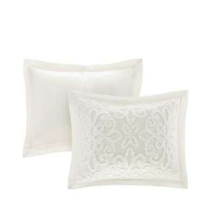 Bedspread Bedding Sets * | Cheap Madison Park White Amber Cotton Chenille Bedspread Set