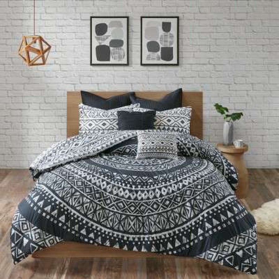 Duvet Cover Bedding Sets * | Best Pirce Urban Habitat 7Pc Mica Cotton Reversible Duvet Cover Set Black