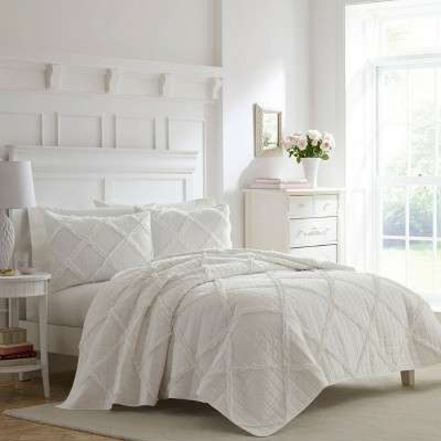 Quilt Bedding Sets * | Brand New Laura Ashley Maisey Quilt Set White