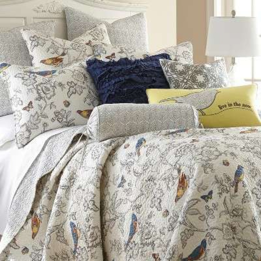 Quilt Bedding Sets * | Best Pirce Mockingbird Toile Quilt And Pillow Sham Set Levtex Home