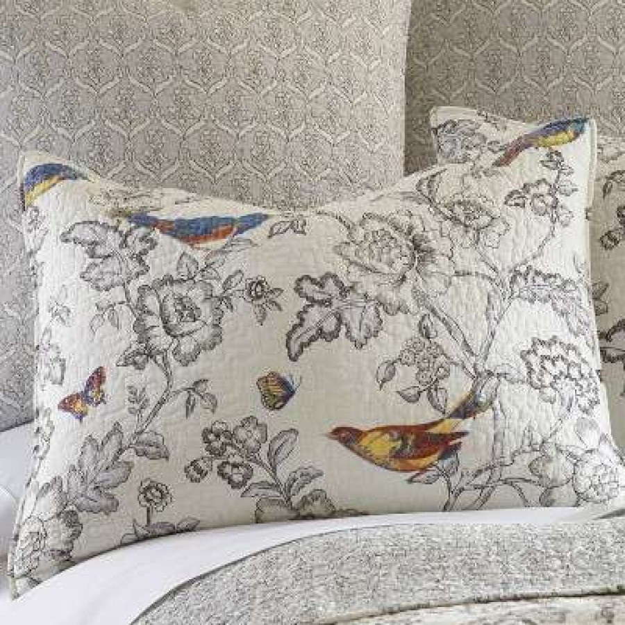 Quilt Bedding Sets * | Best Pirce Mockingbird Toile Quilt And Pillow Sham Set Levtex Home