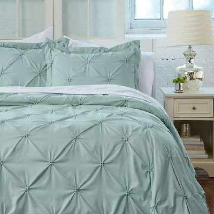 Duvet Cover Bedding Sets * | Promo Great Bay Home Pleated Pintuck Microfiber Duvet Set