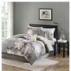 Comforter Bedding Sets * | Best Deal Madison Park Jasmine Watercolor Floral Comforter Set 7 Piece Gray