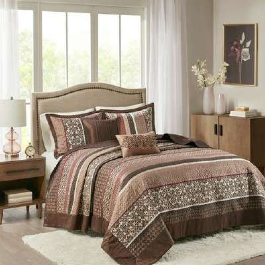 Bedspread Bedding Sets * | Best Deal Madison Park Cambridge Jacquard Bedspread Set 5Pc