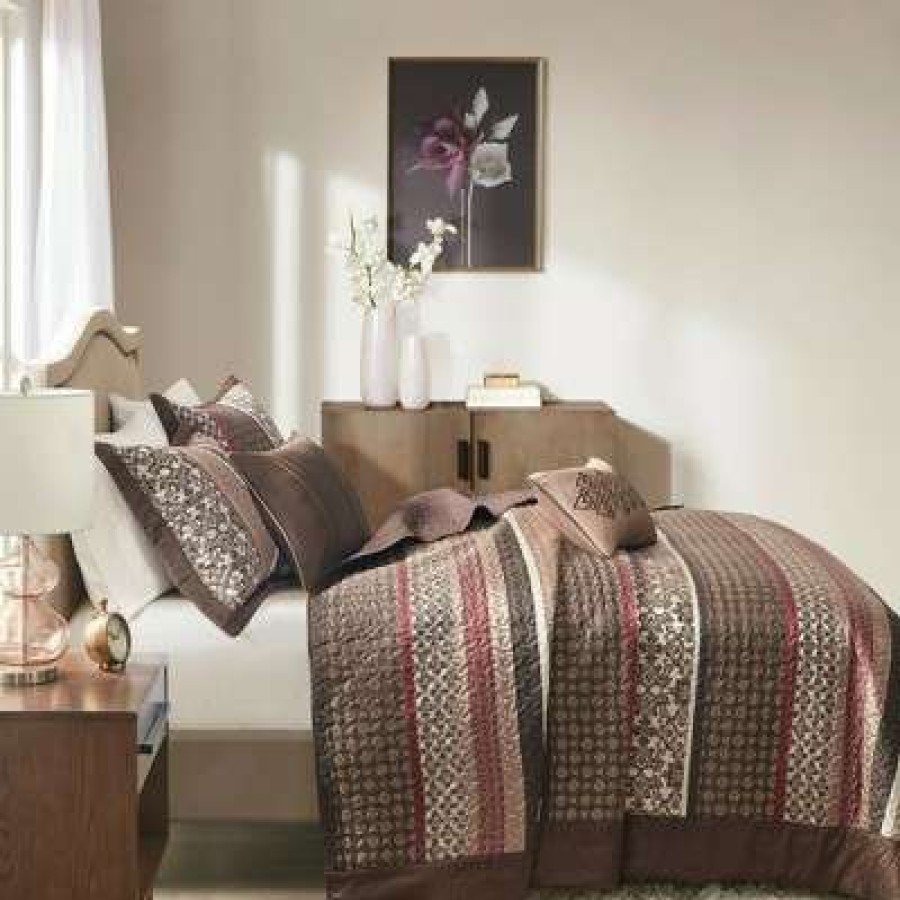 Bedspread Bedding Sets * | Best Deal Madison Park Cambridge Jacquard Bedspread Set 5Pc