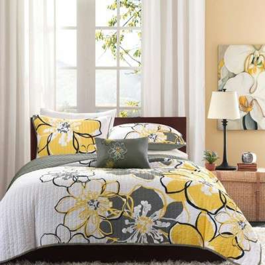 Coverlet Bedding Sets * | Outlet Mi Zone Kelly Coverlet Set Yellow/Gray