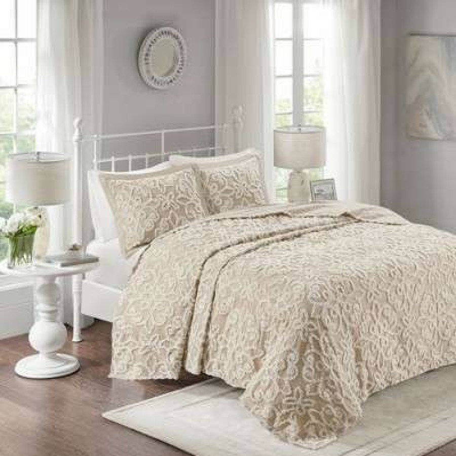 Bedspread Bedding Sets * | Discount Madison Park Amber Tufted Cotton Chenille Bedspread Set