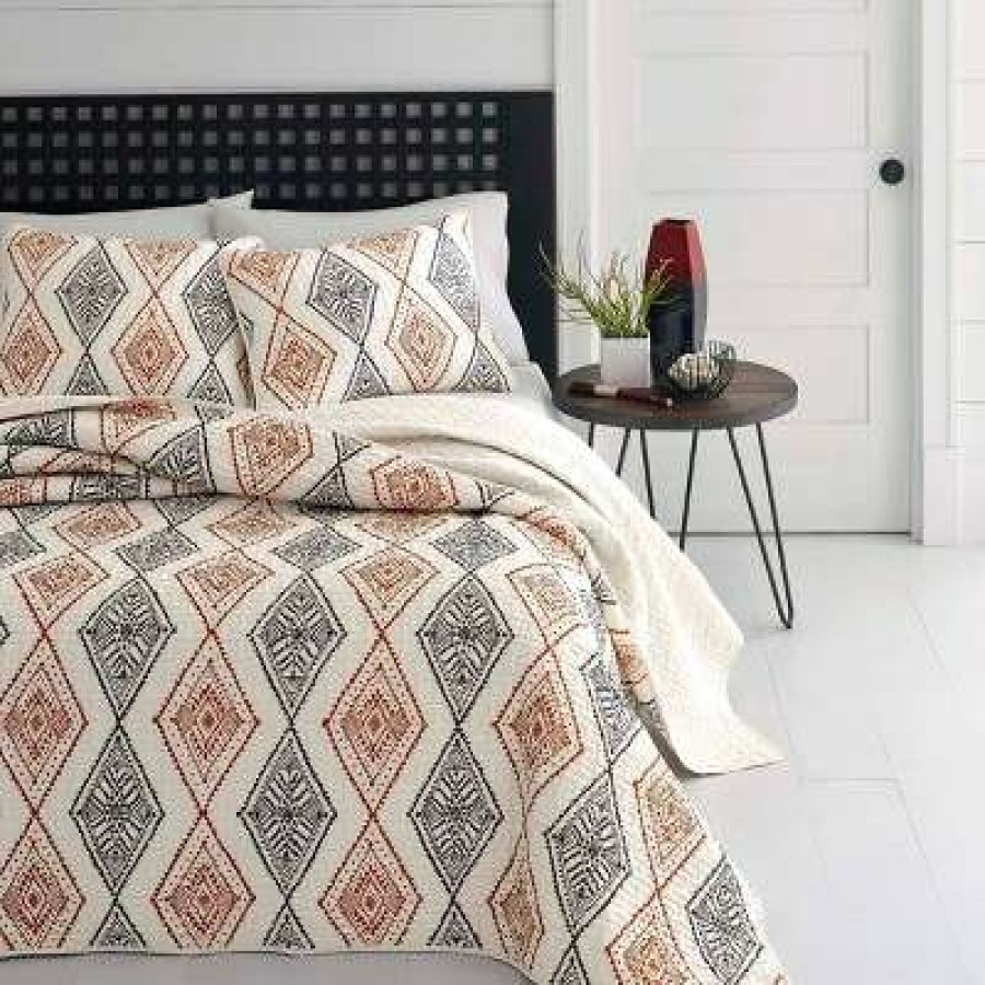 Quilt Bedding Sets * | Brand New Beige Cusco Rhombus Quilt Set Azalea Skye