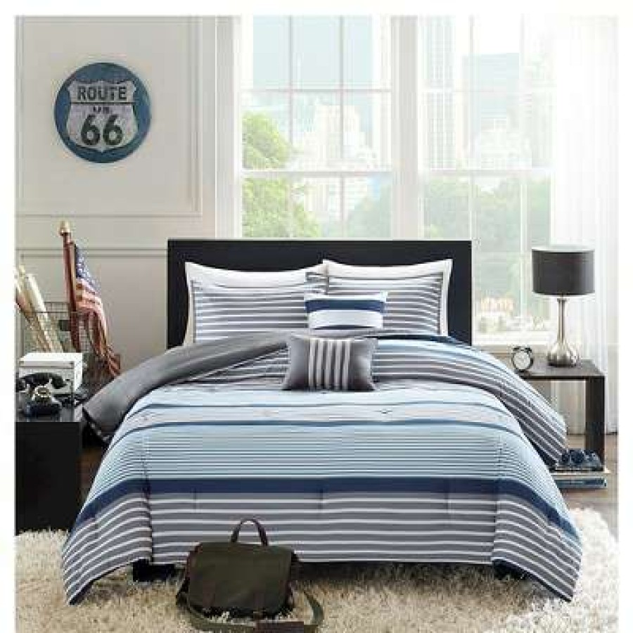 Comforter Bedding Sets * | Top 10 Intelligent Design Blain Comforter Set Blue