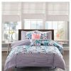 Comforter Bedding Sets * | Deals Intelligent Design Blue Brie Floral Printed Reversible Comforter Set