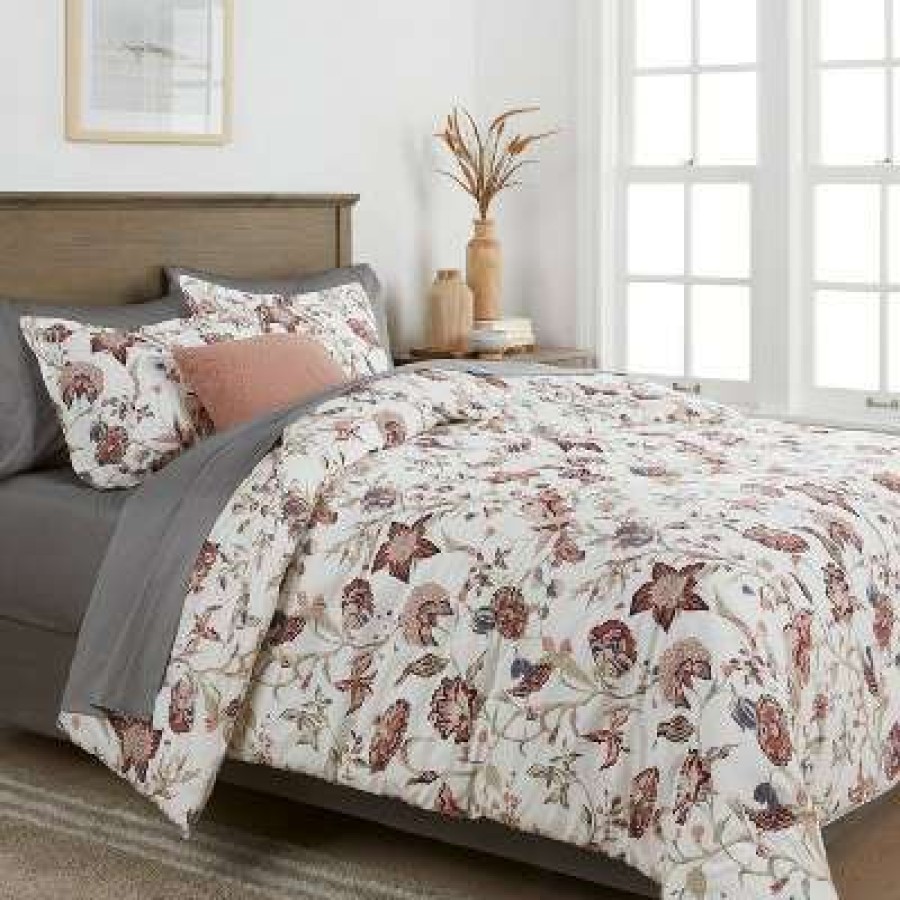 Comforter Bedding Sets * | Brand New Family Friendly Floral 8Pc Comforter & Sheet Bundle Threshold