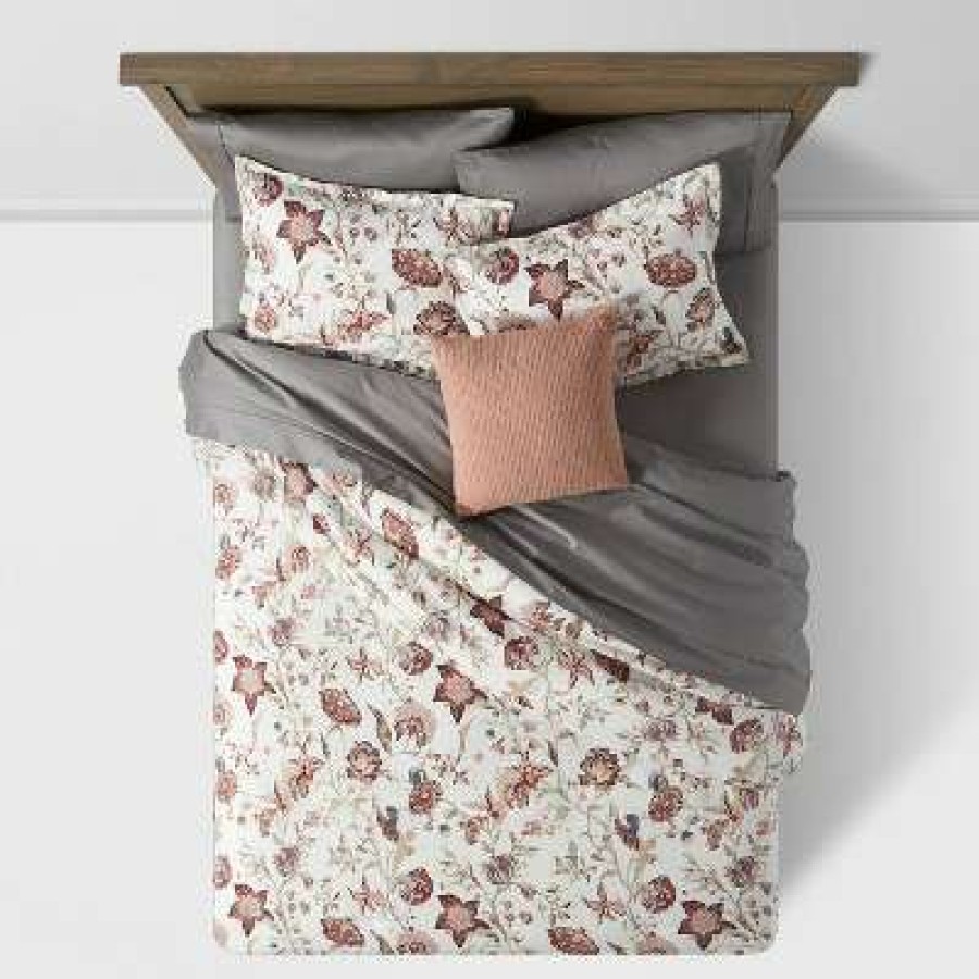 Comforter Bedding Sets * | Brand New Family Friendly Floral 8Pc Comforter & Sheet Bundle Threshold