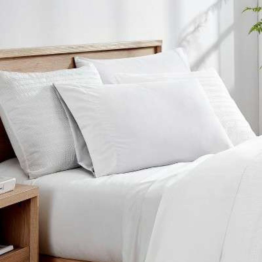 Comforter Bedding Sets * | Brand New Waffle Stripe Bed In A Bag Comforter Set Loft Style White