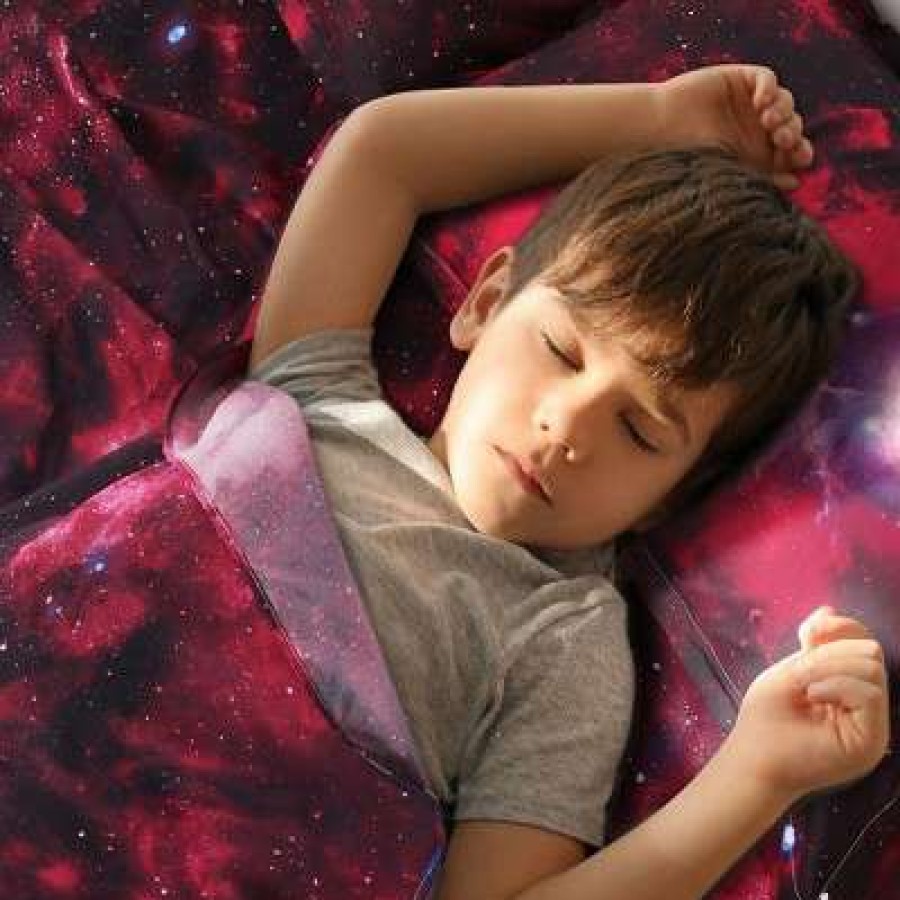 Coverlet Bedding Sets * | Cheap 4 Pcs Polyester Galaxy Stars Themed Bedding Sets Piccocasa Red