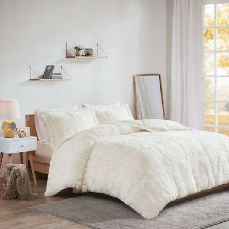 Comforter Bedding Sets * | Best Reviews Of Intelligent Design Leena Shaggy Long Faux Fur Comforter Mini Set