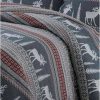 Duvet Cover Bedding Sets * | Budget Winter Reindeer Cotton Flannel Printed 3Pc Oversized Duvet Set Tribeca Living Multicolored