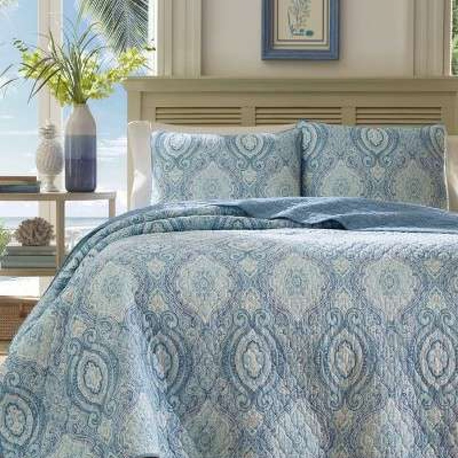 Quilt Bedding Sets * | Budget King Turtle Cove Quilt & Sham Set Turquoise/Aqua Tommy Bahama